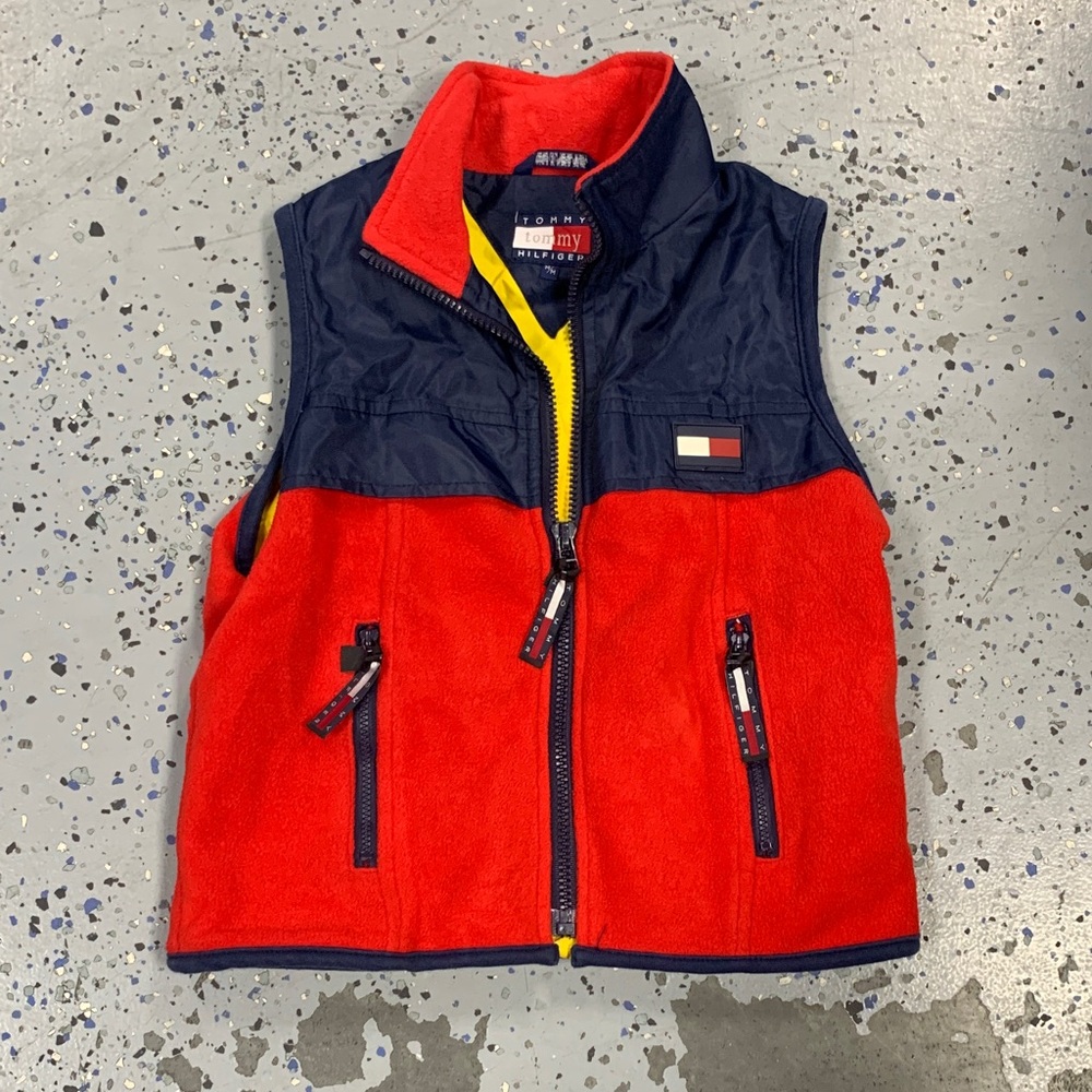 Tommy Hilfiger Red and Blue Color Block Vest